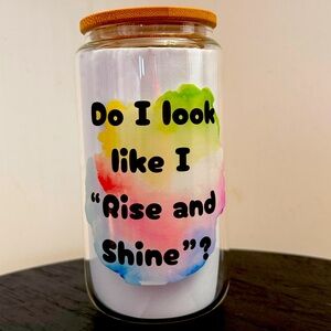 Colorful Quote Glass Jar